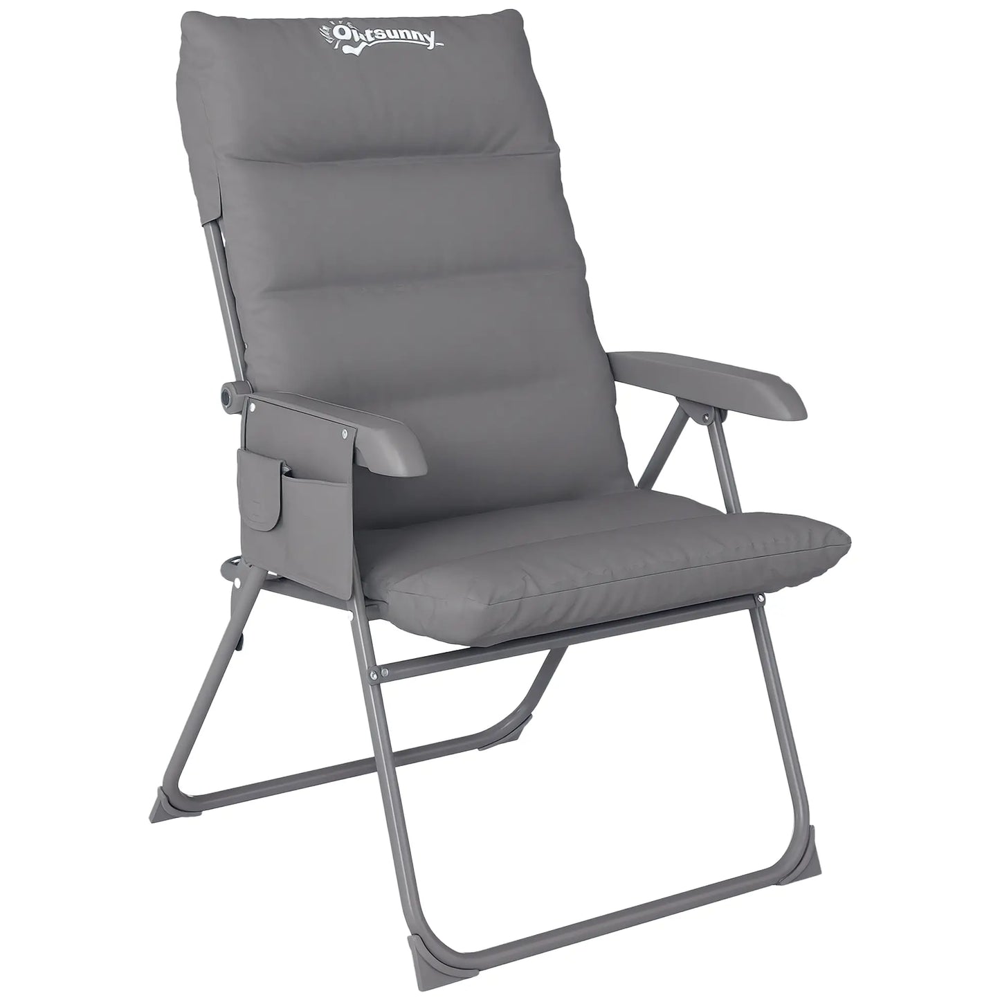 5-Level Reclining Camping Chair, Adjustable High Back, Side Pockets, Compact Picnic Tables & Camping Chairs at Gallery Canada