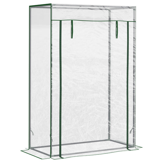 40"L x 20"W x 59"H Walk-in Garden Greenhouse with Durable Steel Frame Outdoor Hot House Tomato Plant Warm House w/ Roll up Door, PVC Cover, Clear at Gallery Canada