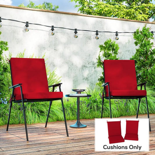Outdoor Cushions Set of 2, Dining Chair Seat Cushions with Back, Fade-Resistant, Wine Red Patio Chair Cushions Wine Red at Gallery Canada