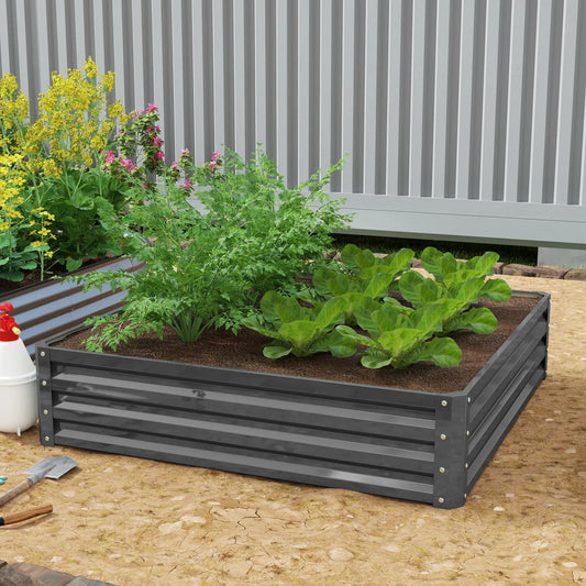 4' x 4' x 1' Galvanized Steel Raised Garden Bed, Light Grey Galvanized Planter Boxes Light Grey at Gallery Canada