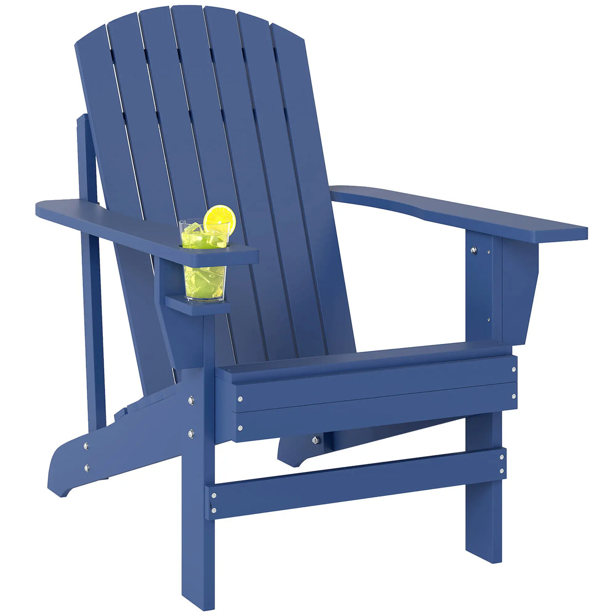 Adirondack Chair With Cup Holder For Patio Garden, Navy Blue Patio Chairs at Gallery Canada