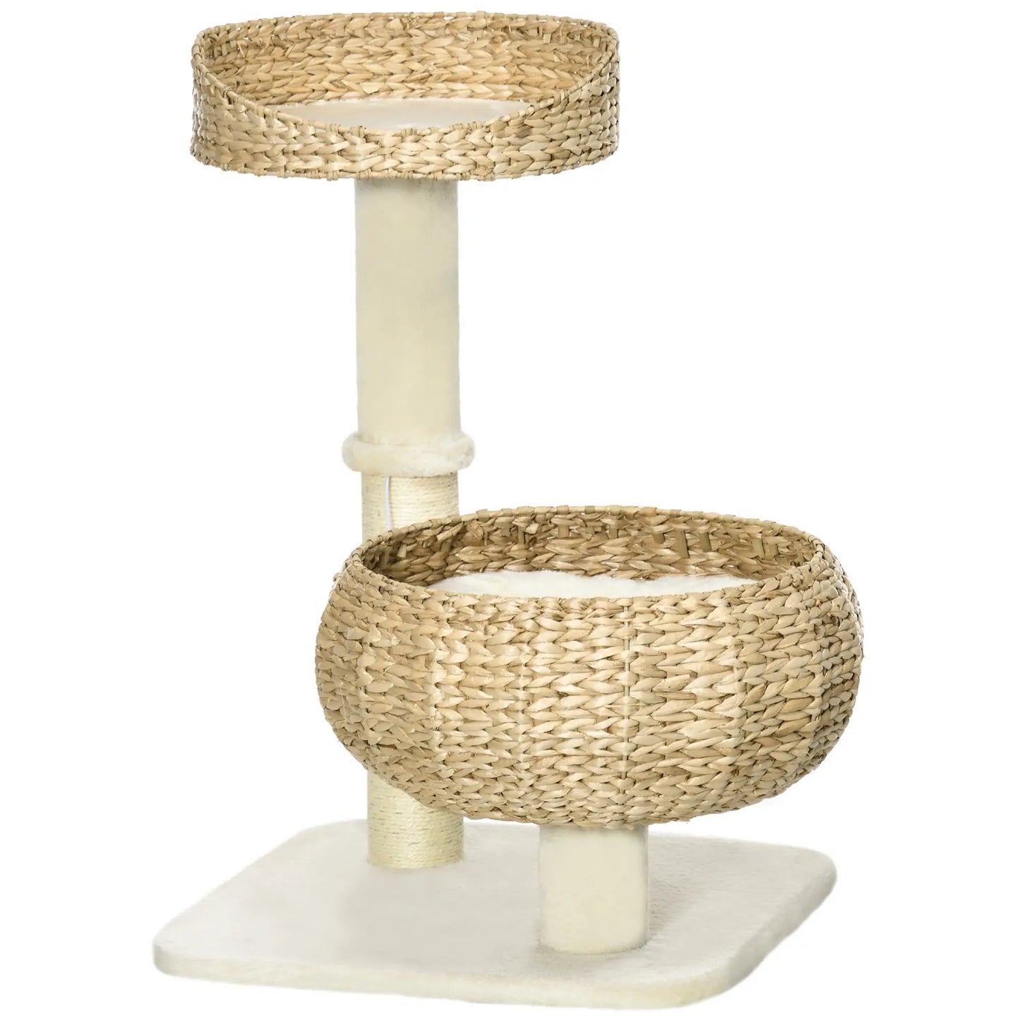 28" Cat Tree, Scratching Post, Double Beds, Beige Cat Towers at Gallery Canada