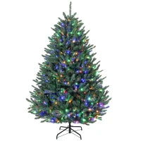 6Ft Prelit Christmas Tree, Warm White & Multi-Colour LEDs, Colorado Blue Spruce