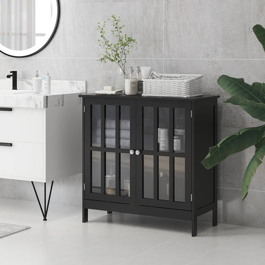 Modern Kitchen Buffet Cabinet, 2 Doors, Dining Room Sideboard, Black Bar Cabinets Black at Gallery Canada