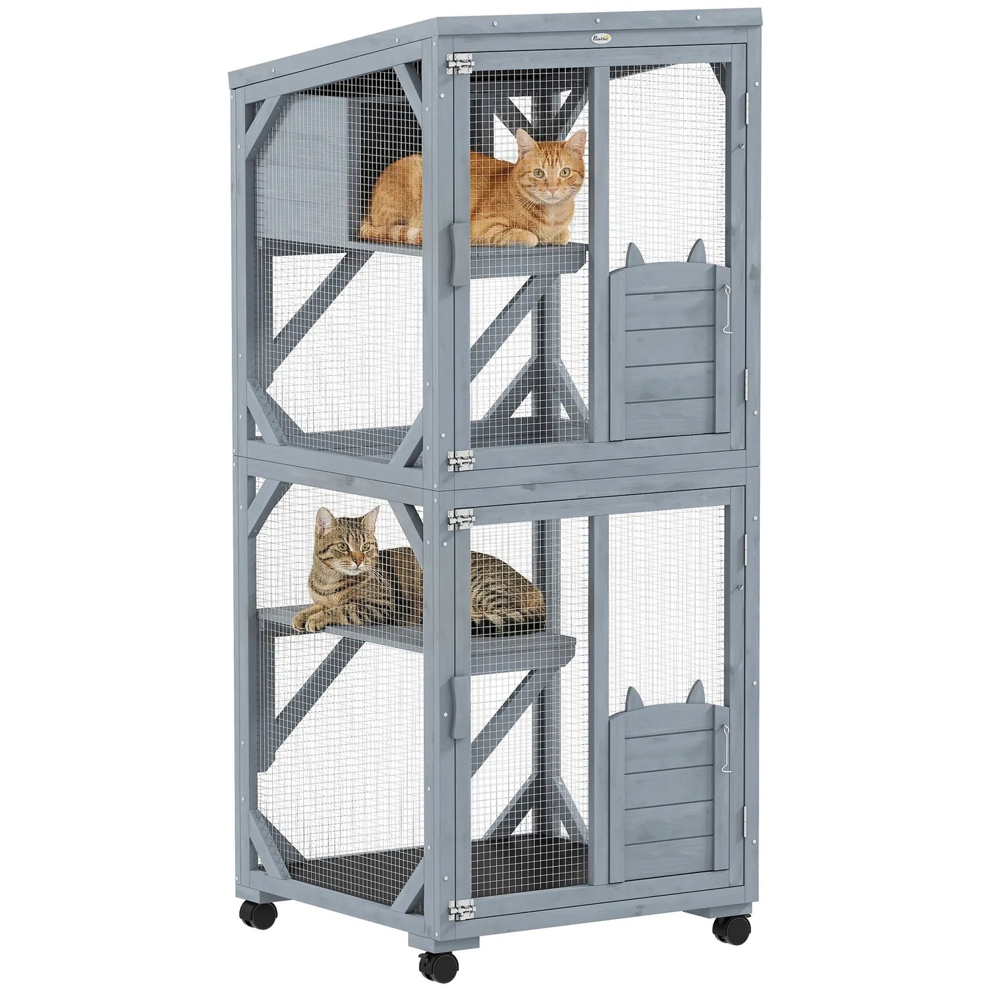 Movable Catio With Resting Box, 3 Jumping Platforms, Waterproof Roof Outdoor Cat Enclosures at Gallery Canada