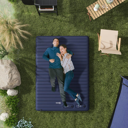 Double Size Air Bed with Built-in Foot Pump and Carry Bag, Blue at Gallery Canada