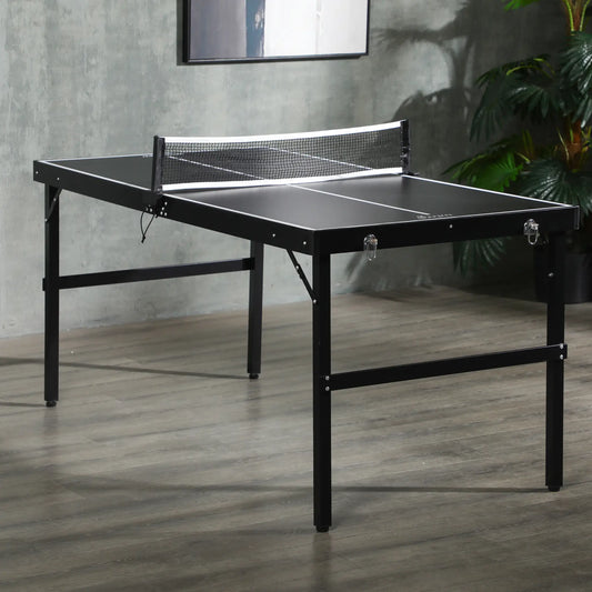 Mini Folding Table Tennis Table, Aluminium Frame, Portable, Black Game Tables Black at Gallery Canada