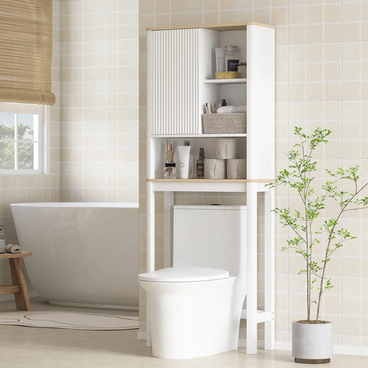 Over The Toilet Storage Cabinet, Bathroom Space Saver Cabinet with Adjustable Shelf, Bathroom Organizer, White Bathroom Cabinets White at Gallery Canada