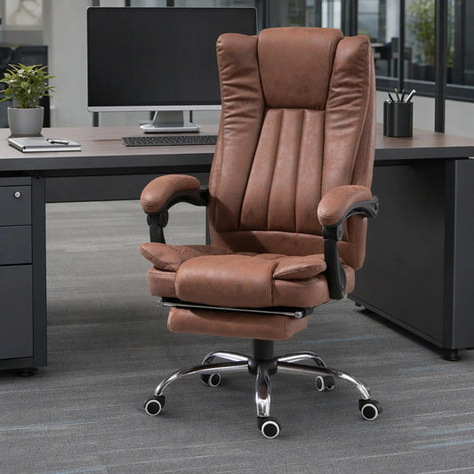 Office Chair, Vibration Massage Recliner, Retractable Footrest, Brown Massage Chairs Brown at Gallery Canada
