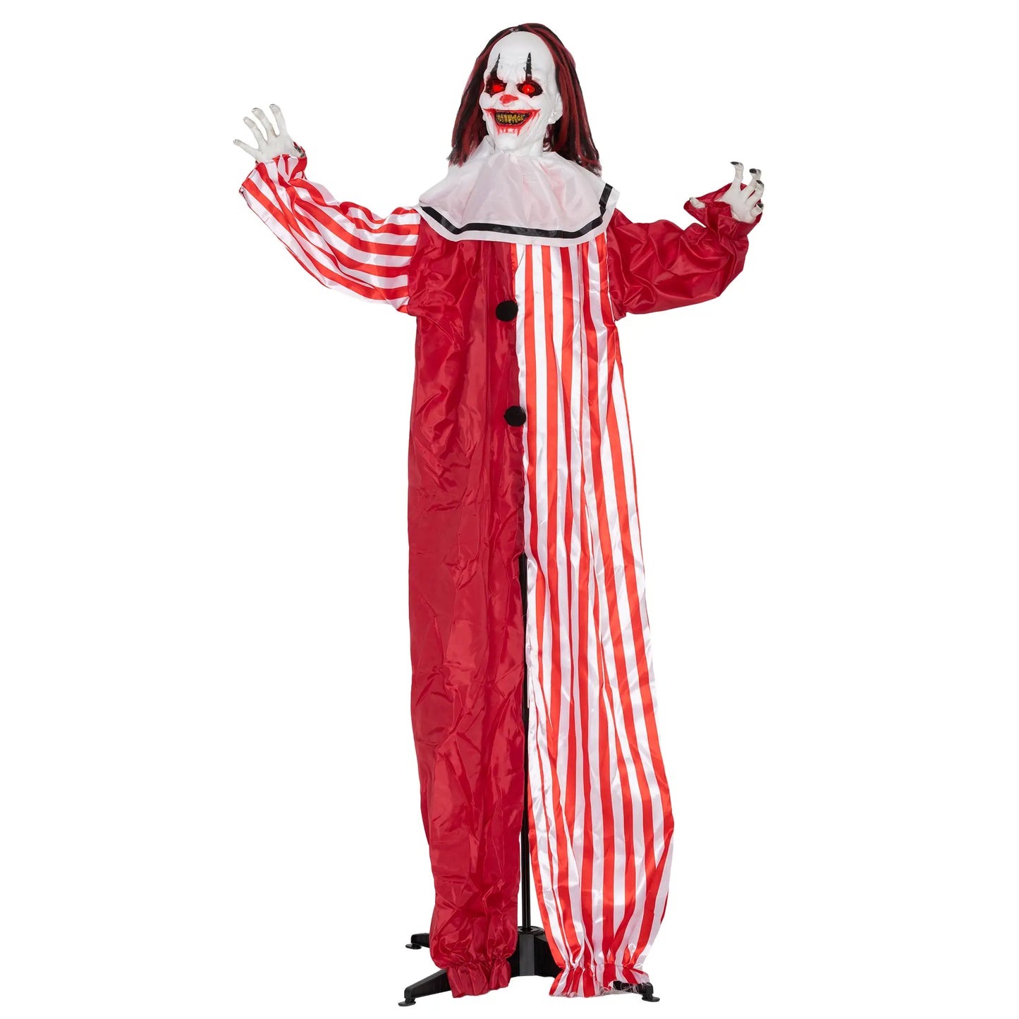 Life Size Animated Clown, Red Light Up Eyes, Sound Activated, Battery Operated, Red Halloween Decorations at Gallery Canada