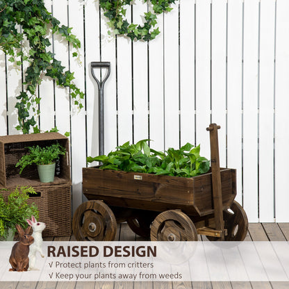 Wooden Raised Garden Bed, Flower Cart w/ Wheels, Planters for Outdoor Plants, Backyard, Patio, Deck, Garden Decor at Gallery Canada