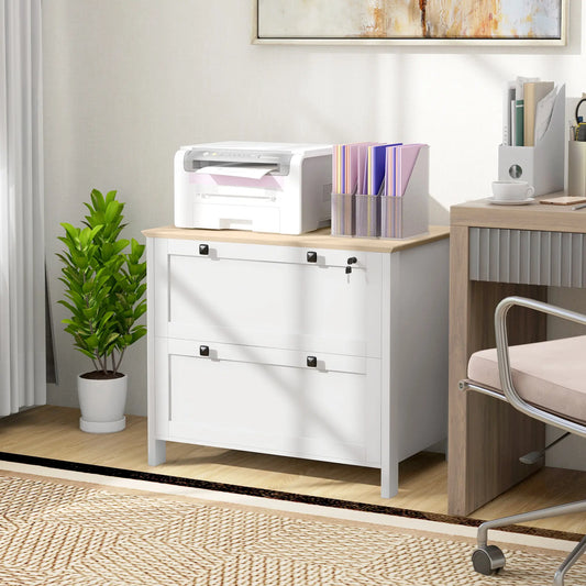 2 Drawer File Cabinet, Lockable, Adjustable Hanging Bar, Letter, A4, Legal Size, White Office Cabinets & Cupboards White at Gallery Canada