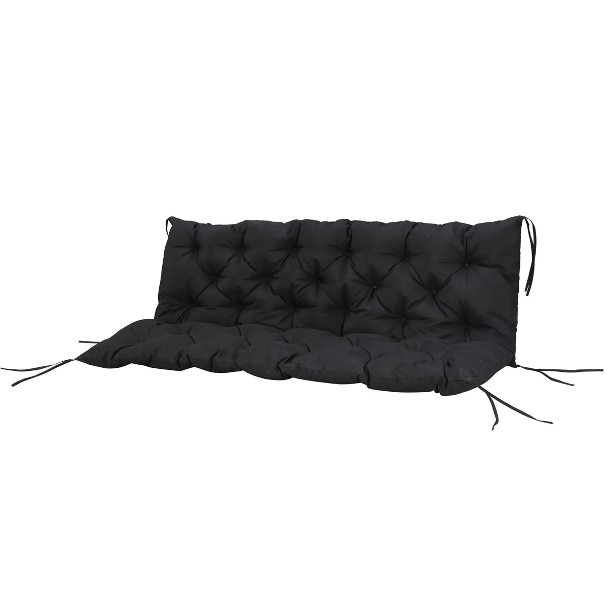 Garden Bench Cushion 3-Seater, Non-Slip, 59.1" x 38.6", Black Patio Chair Cushions at Gallery Canada