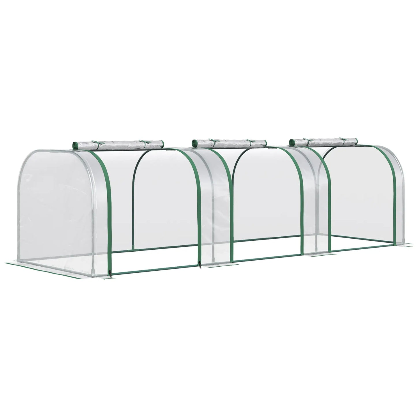 10' x 3' x 2.5' Mini Tunnel Greenhouse, 3 Zipped Doors, Clear Mini Greenhouses at Gallery Canada