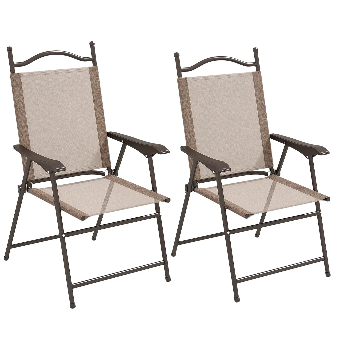 2 Folding Patio Camping Chairs, Mesh Fabric Seat, Sports Chairs for Adults Patio Chairs at Gallery Canada