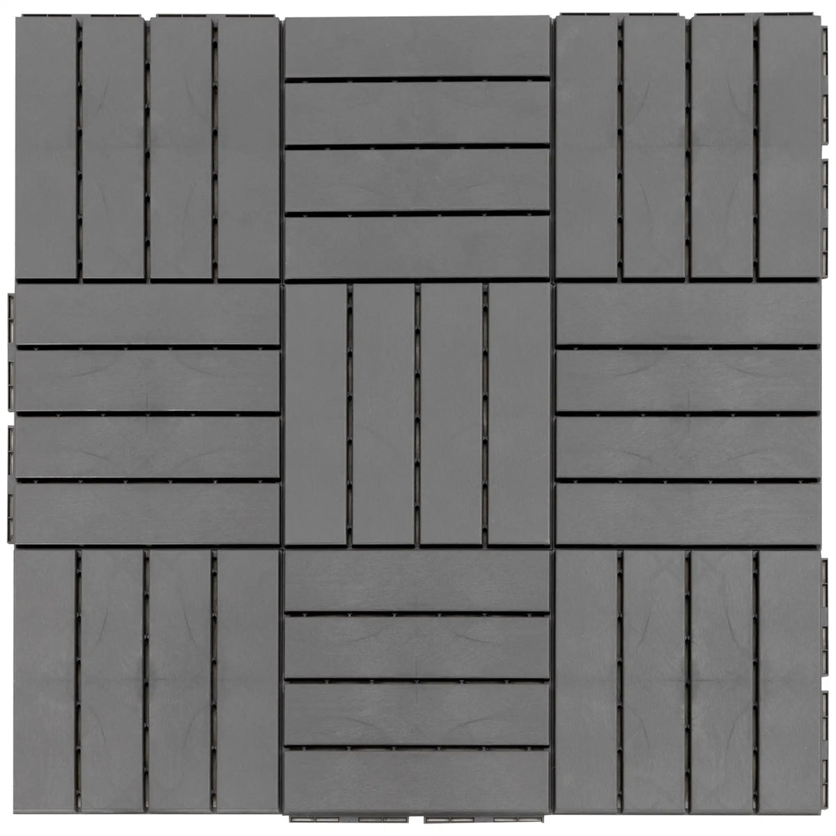9 Pcs PP Interlocking Deck Tile, 12 x 12, Indoor Outdoor, Black Deck Tiles at Gallery Canada