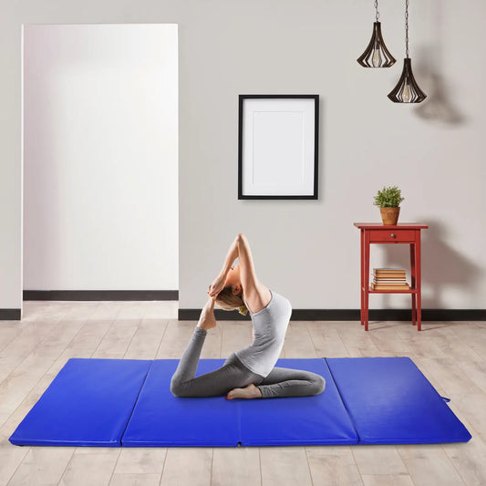 4'x10'x2'' Folding Gymnastics Mat, Exercise Mat, Dark Blue Gymnastics Mats Dark Blue at Gallery Canada