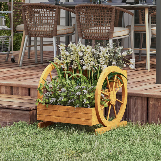 Wooden Wagon Planter Box, 3-Tier Raised Garden Bed, 24" x 24" x 22" Raised Garden Beds Teak at Gallery Canada
