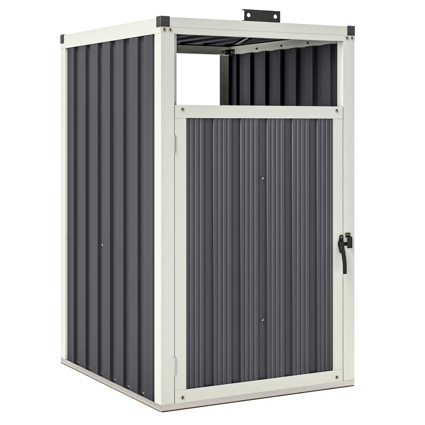 Lockable Outdoor Storage Shed, Single Garbage Bin, Galvanized Frame, Dark Grey Sheds at Gallery Canada