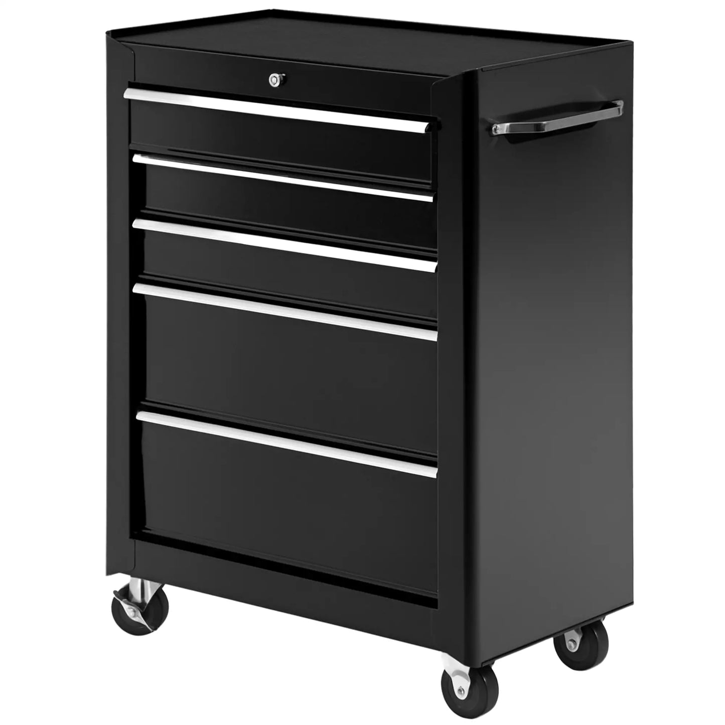 5-Drawer Rolling Tool Cabinet, Lockable Tool Chest, Black Tool Organizers at Gallery Canada