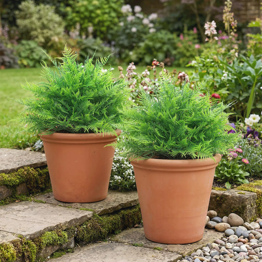 Artificial Boston Ferns, UV-Resistant Fake Plants, Indoor Outdoor Decor, Set of 2 Artificial Trees Green at Gallery Canada