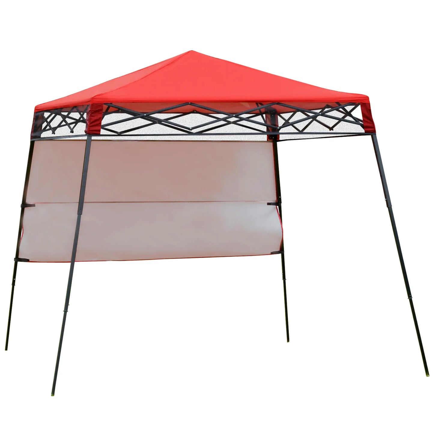 7' x 7' Foldable Gazebo Tent, Adjustable Legs, Black, Red Pop Up Canopies at Gallery Canada