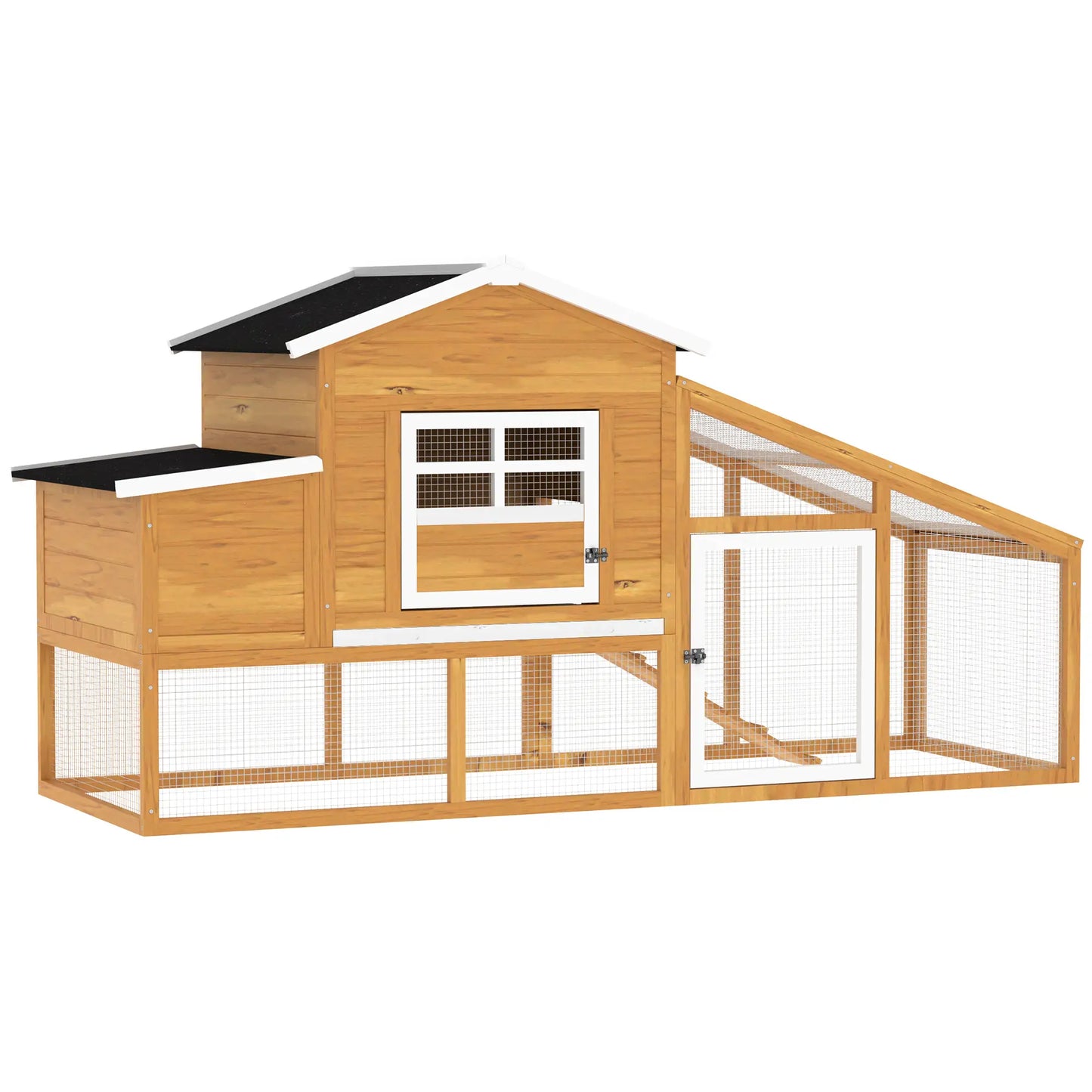 79" Wooden Chicken Coop, Outdoor Hen House, With Removable Tray, Brown Chicken Coops at Gallery Canada