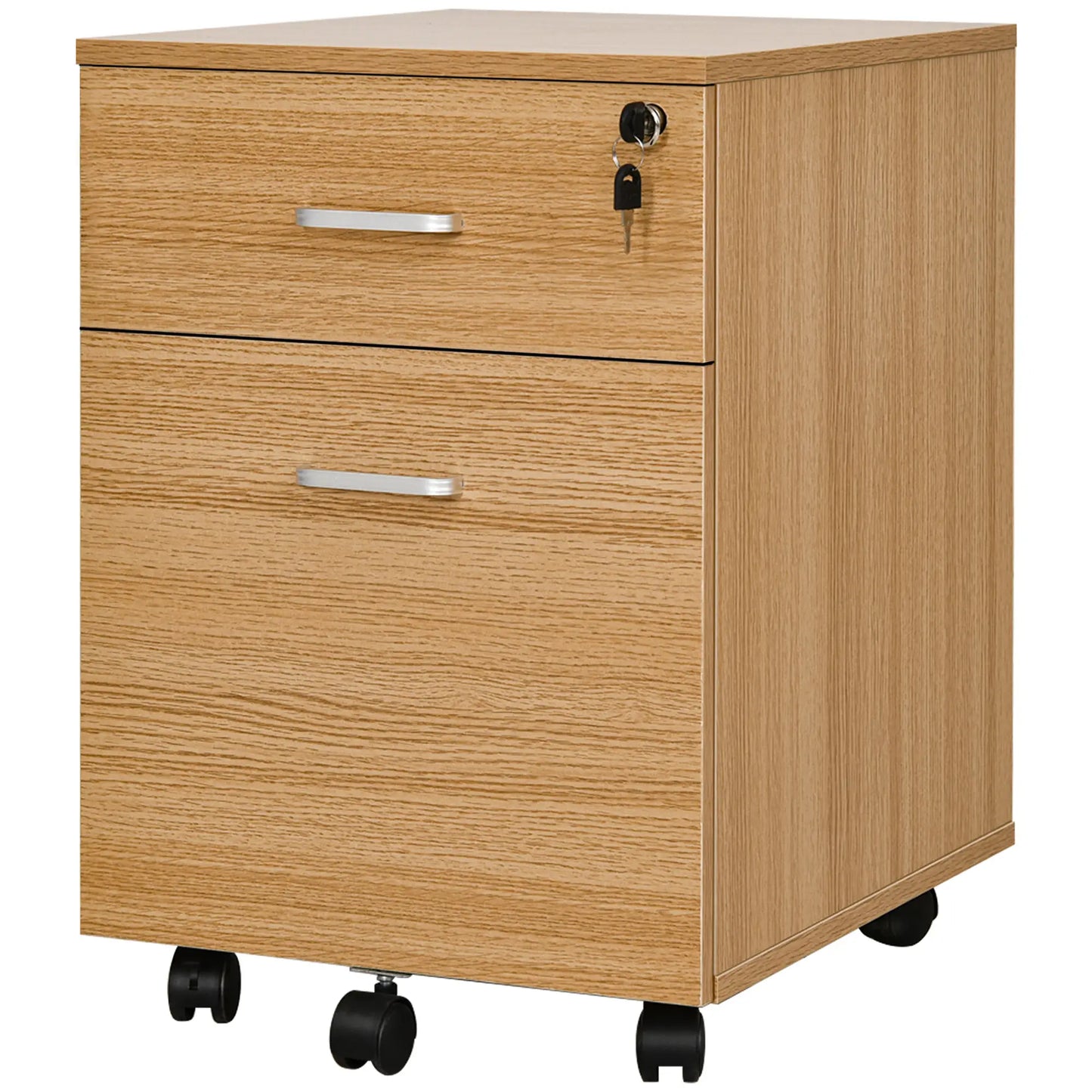 2 Drawer File Cabinet with Lock, Mobile Vertical, Natural Office Cabinets & Cupboards at Gallery Canada