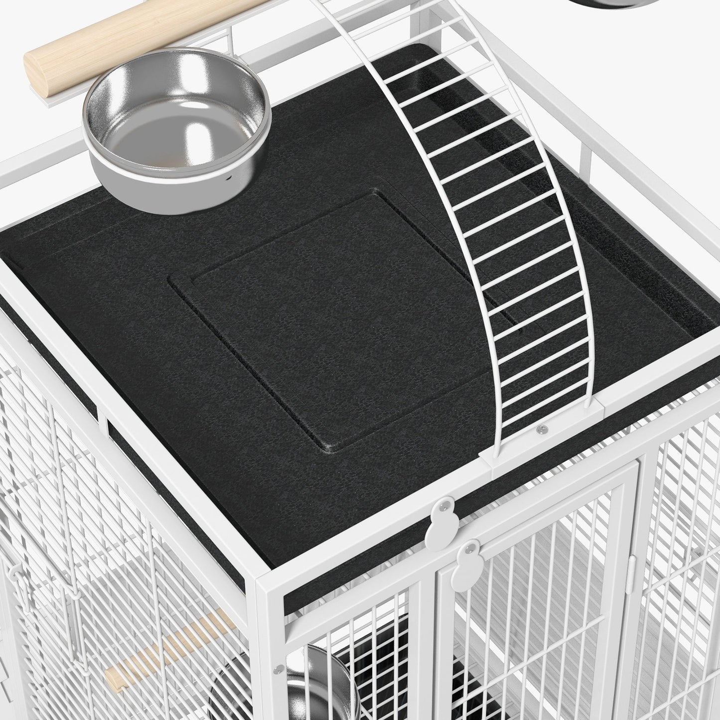 61.5 Inch Bird Cage Parakeet House for Cockatiel with Stand, Pull Out Tray, Play Top, Storage Shelf, Wood Perch, Food Container at Gallery Canada
