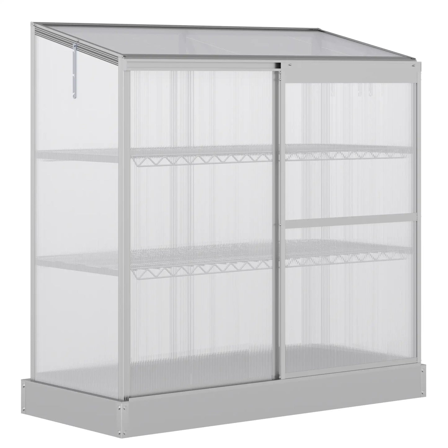 Aluminum Cold Frame Greenhouse, Openable Top, 2 Shelves, Indoor Outdoor Greenhouses at Gallery Canada