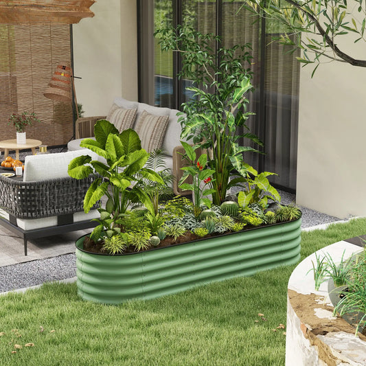 6.5 x 2 x 1.5 FT Galvanized Steel Raised Garden Bed, Green Galvanized Planter Boxes Green at Gallery Canada