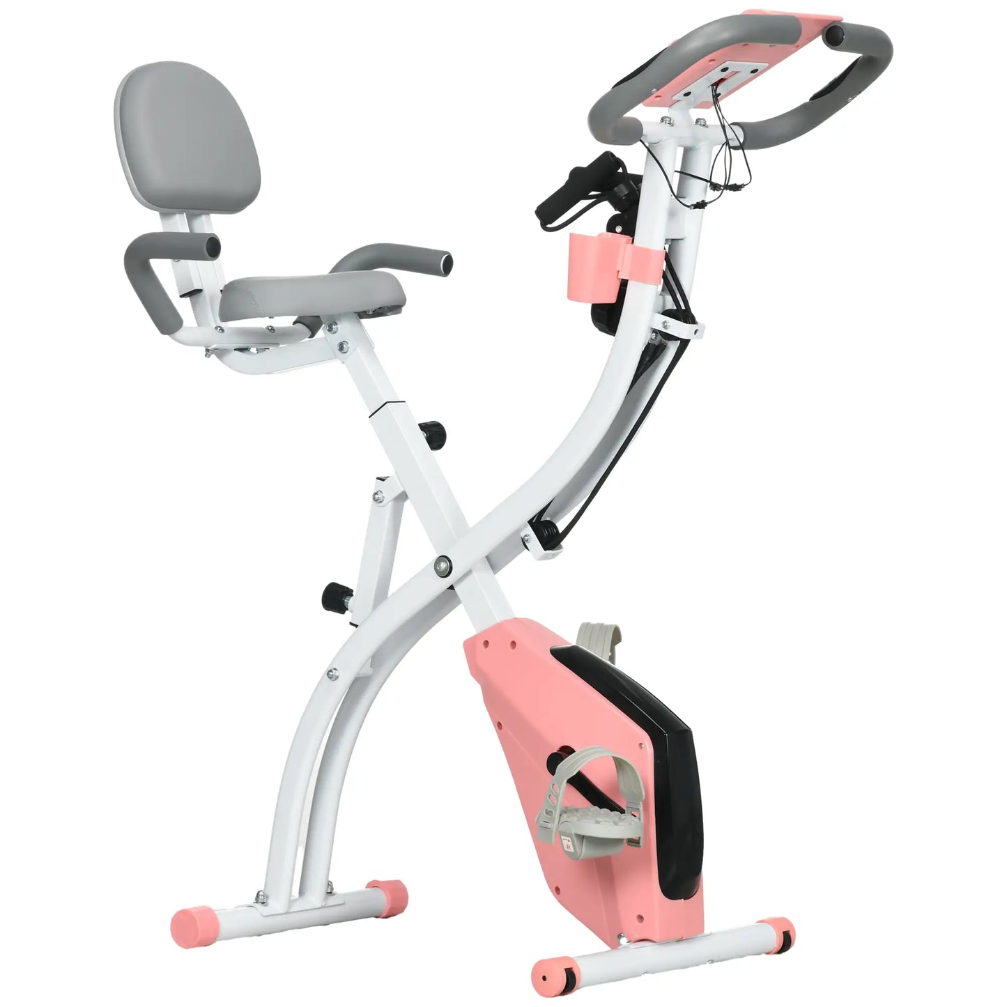 Folding Exercise Bike, 8-Level Magnetic Resistance, Adjustable Seat, Pink Exercise & Stationary Bikes at Gallery Canada