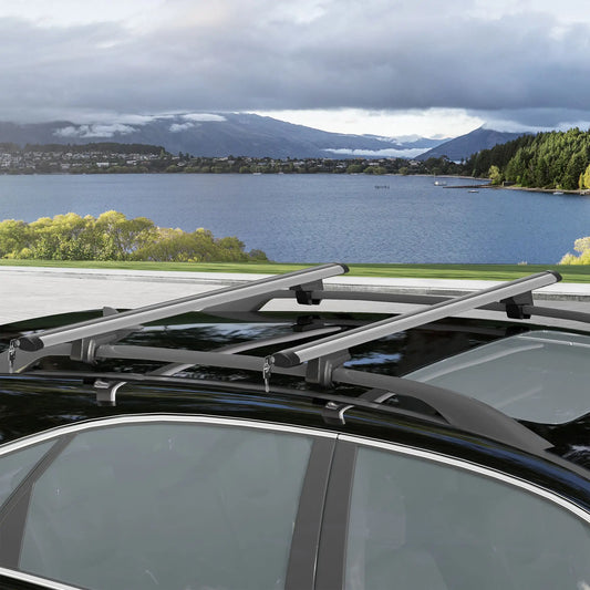 2pc Roof Rack, Aluminum Cross Bars, Adjustable, 49", Silver Automotive Silver at Gallery Canada