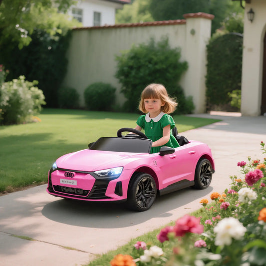 12V Ride-On Car with Remote Control, 3.1 MPH, Pink Electric Toy Cars Pink at Gallery Canada