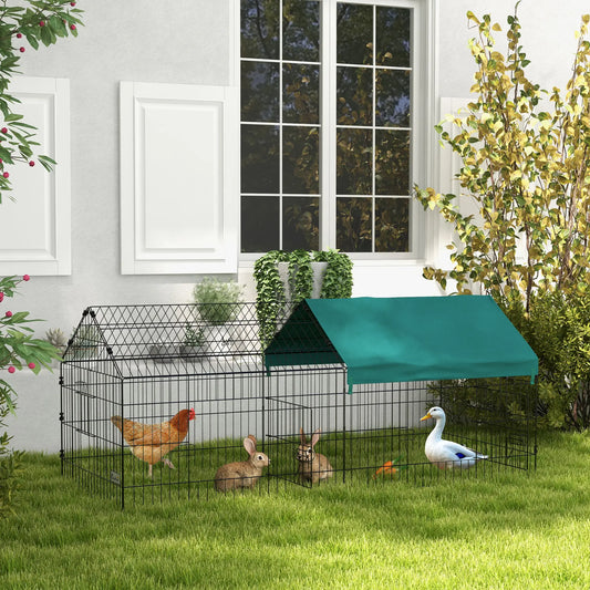 73" Small Animal Cage with Roof, Indoor Outdoor Use, Green