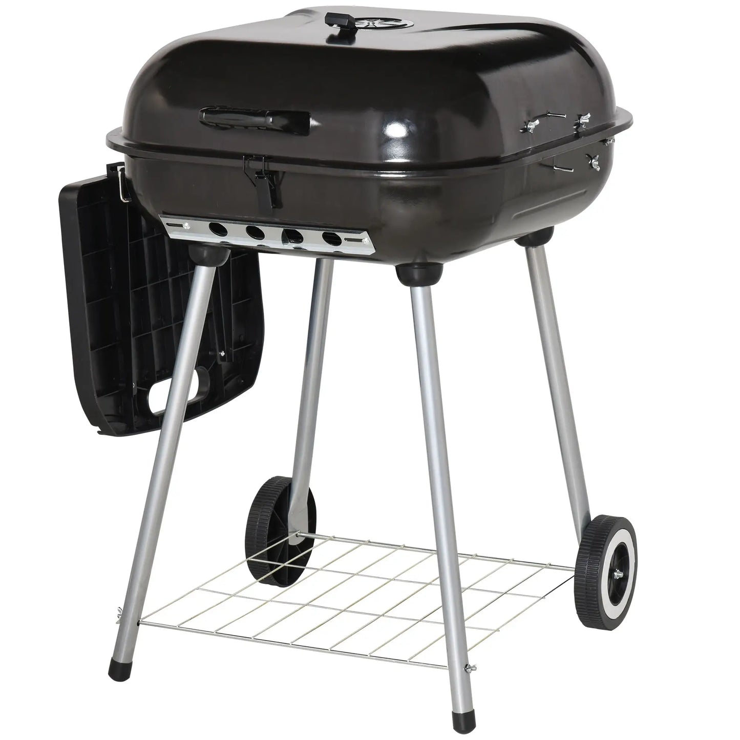 Charcoal BBQ Grill With Warming Rack, Portable Barbecue Smoker, 89 x 60 x 83 cm, Black Charcoal BBQ Grils at Gallery Canada