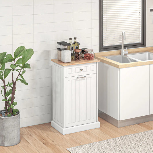Kitchen Tilt Out Trash Bin Cabinet, Free Standing, White Storage Cabinets White at Gallery Canada
