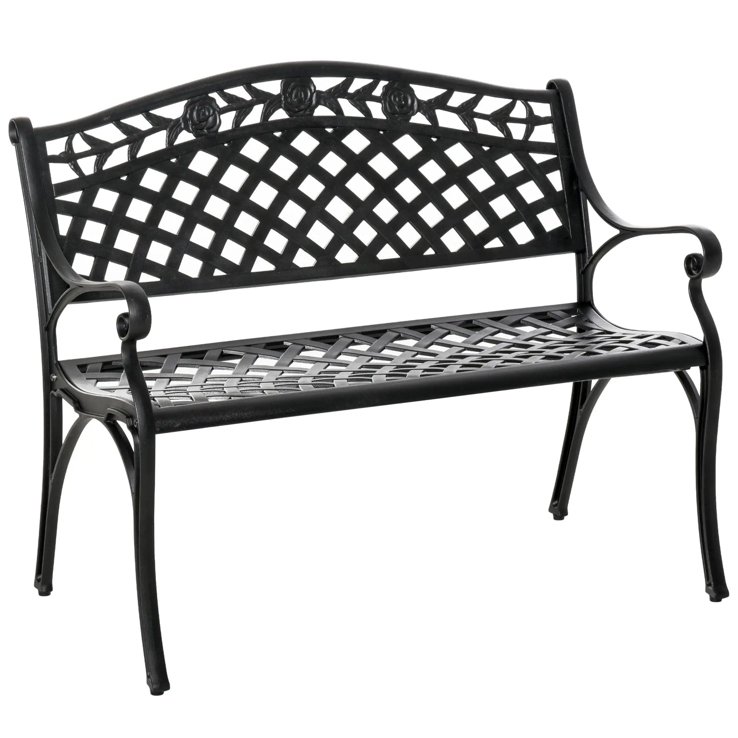 40" Outdoor Garden Bench, Aluminum Frame, Floral Pattern, 485 LBS Outdoor Benches at Gallery Canada