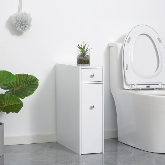 Space Saving Toilet Paper Cabinet, Narrow Bathroom Cabinet with Drawers, White Bathroom Cabinets White at Gallery Canada