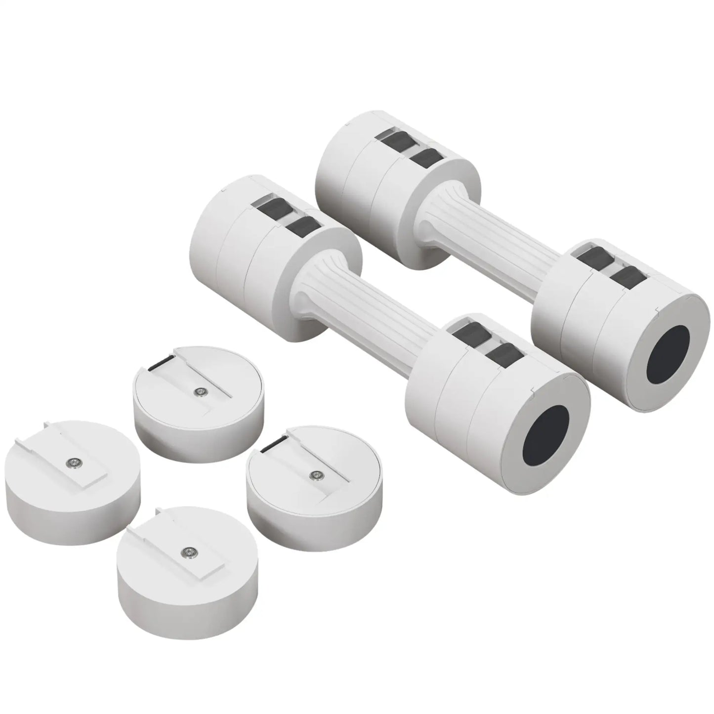 11lbs Adjustable Dumbbell Set, 12 Weight Plates, Non-Slip Handles, White Dumbbells & Barbells at Gallery Canada