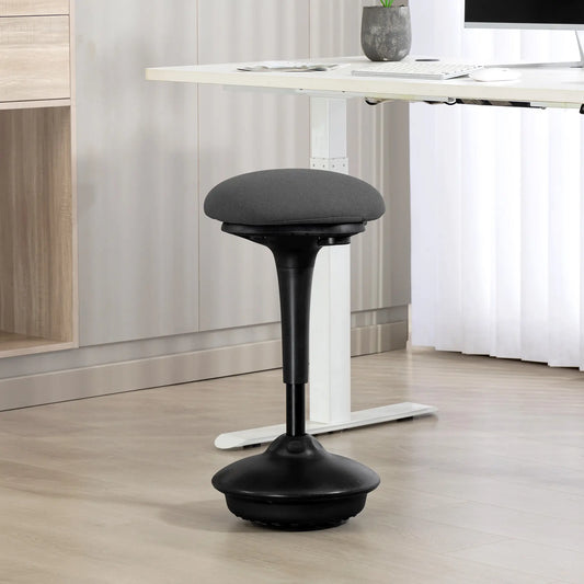 Swivel Standing Desk Chair, Backless Wobble Stool, Adjustable Ergonomic Stool Office Chairs Dark Grey at Gallery Canada