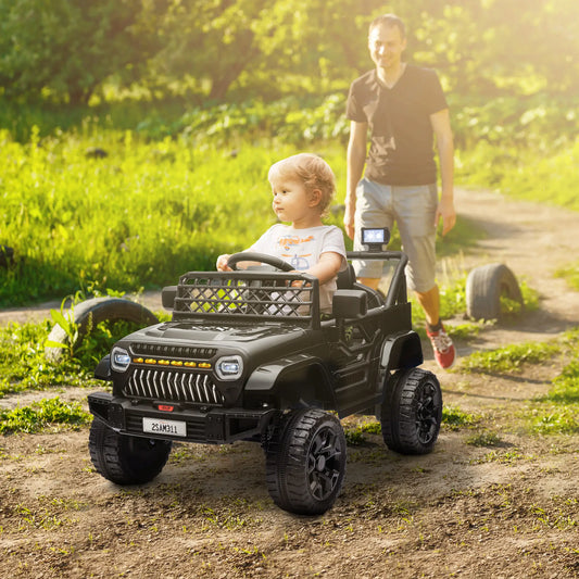 12V Ride On Truck, Electric Car For Kids, Remote Control, Black Electric Toy Cars Black at Gallery Canada