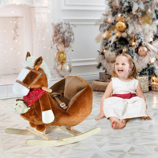 Kids Rocking Horse with Cradlesong, Hand Puppet, 18-36 Months, Brown Rocking Horses Brown at Gallery Canada