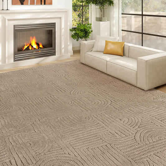 6x9 Faux Fur Rug, Non-Slip Carpet for Living Room, Bedroom, Tan Area Rugs Tan at Gallery Canada