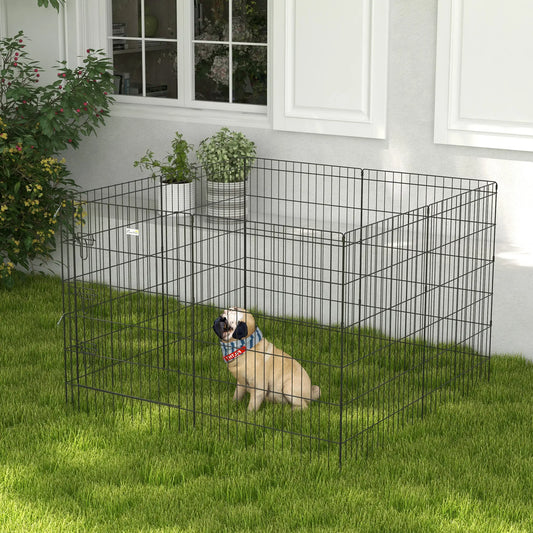 36 Inch Foldable Metal Pet Playpen, Dog Kennel Cage, 8 Panel Dog PlayPens Black at Gallery Canada