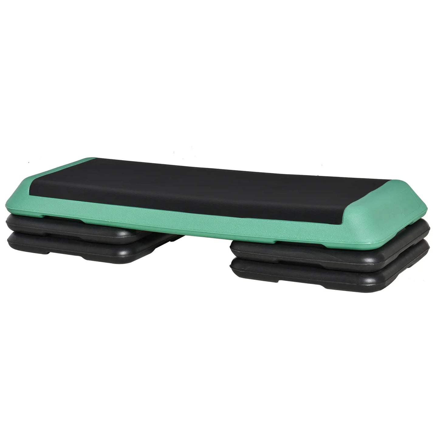 43" Adjustable Aerobic Stepper, 3 Level Risers, Cardio Fitness, Black, Green Aerobic Equipment at Gallery Canada