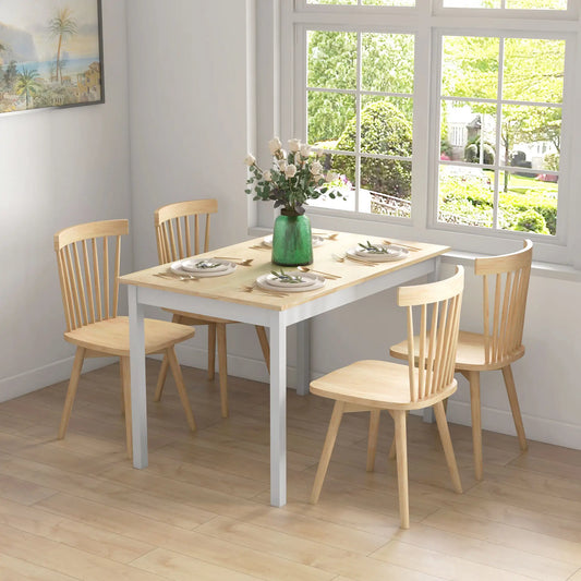 47" x 30" Dining Table, Farmhouse Pine Wood Frame, Natural Bar Tables & Dining Tables Natural, White at Gallery Canada