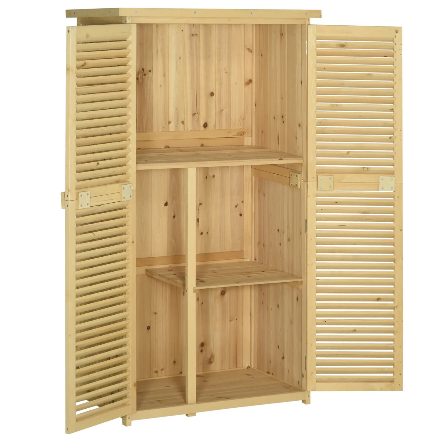 3' x 5' Wooden Garden Storage Shed, Asphalt Roof, 2 Large Doors, Natural Sheds at Gallery Canada