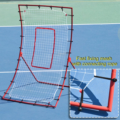 Pitch Back 5 Angles Adjustable Rebounder Net Goal Pitching and Throwing Practice Partner, Baseball/Soccer/Football/Basketball/Volleyball Daily Training (4 J-type Ground Nails included) at Gallery Canada
