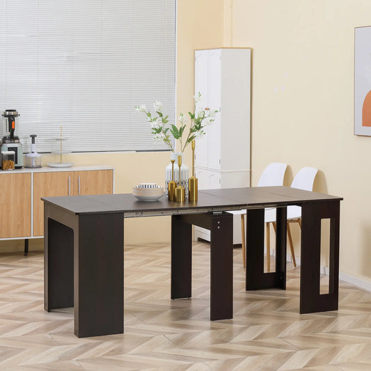 Extendable Dining Table, Expandable Kitchen Table, Seats 6, Dark Brown Bar Tables & Dining Tables Dark Brown at Gallery Canada